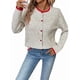 thumbnail image 3 of Cárdigan de Punto con Botones para Mujer, Suéter Informal de Cuello Redondo y Larga, Ropa de Abrigo. Gris S, 3 of 10