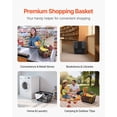 thumbnail image 6 of 12 Pack 21L Stackable Plastic Grocery Baskets with Handles Dense Mesh Holds 20 lbs Portable for Supermarket Retail Home Black, 6 of 7