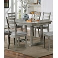 thumbnail image 2 of Rustic Gray Dining Table - 60" Rectangular, Diamond Wood Grain, Wire-brushed Finish, Trestle Base, Seats 6. Perfect for Dining Room., 2 of 6