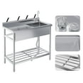 thumbnail image 2 of Luku Stainless Steel Utility Sink, Freestanding Single Bowl with Faucet & Adjustable Legs, 2 of 7
