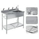 thumbnail image 1 of Kojooin Fregadero Utilitario de Acero Inoxidable, Tazón Individual Independiente con Grifo Frío/calor, Patas Ajustables, Estante de Almacenamiento, para Cocina, Garaje, Uso Al Aire Libre, 1 of 7