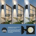 thumbnail image 5 of Light Blue USA Modern Outdoor Porch Light Patio Light 24W 3 Color 3000K/4000K/5000K Selectable 2600LM Dual Up and Down Lights, Waterproof Wall Sconce Matte Black, 5 of 6
