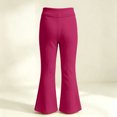 thumbnail image 4 of High Waisted Flare Leggings for Girls Soft Stretch Bell Bottoms V‑crossover Streamlined Fit Side Pockets Dance Uniform Pants, 4 of 7
