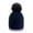 Navy Blue, variant on Female Students Fall And Winter Wool Cap, Wool Ball Plus Velvet Fashion Fashion Warm Knit Cap