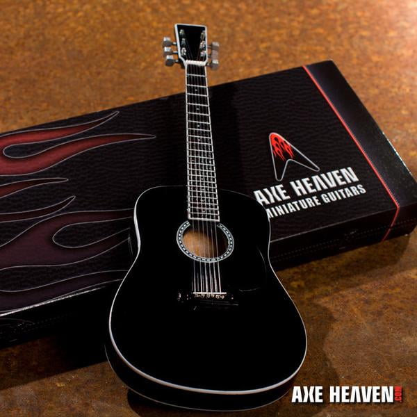 Classic Black Finish Miniature Acoustic Guitar Replica Collectible - Officially Licensed (AC-003)