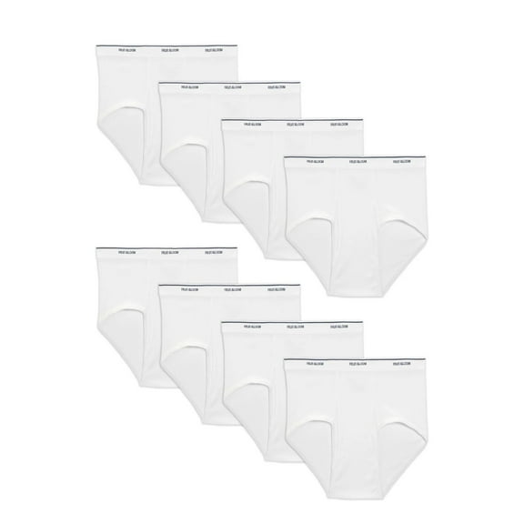 Fruit of the Loom Men's Tag Free 100% Cotton White Briefs 8 Pack