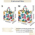 thumbnail image 2 of FORMRS Womens Corduroy Tote Bag Crossbody Shoulder Handbag with Pocket, Purple Triangles, 2 of 7