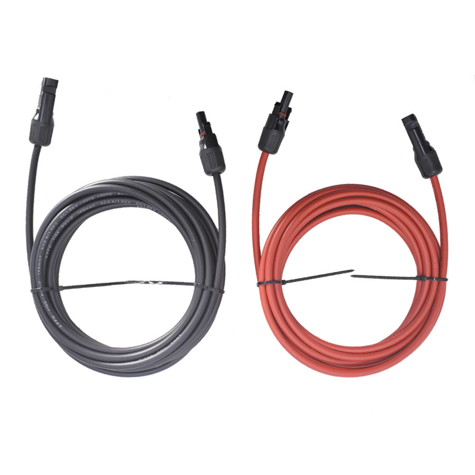 findmall 15FT 10AWG Black + Red 10 Gauge Solar Panel Extension Cable Wire with Female and Male Connector Solar Connector