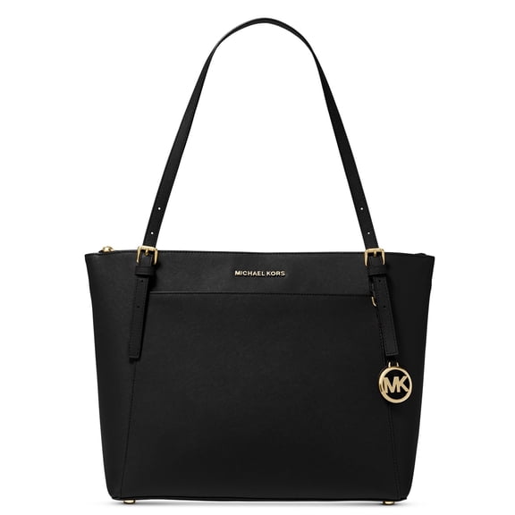 Michael Kors Voyager Large Saffiano Leather Top-Zip Tote Bag, Black