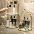 thumbnail image 4 of Perfume Rack Makeup Jewelry Display Shelf shelf makeup perfume Creams Tray White black 2 Tier, 4 of 9