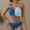 Blue~, variant on Jjayotai No Boundaries Women's Sexy Bikini Set, Color Block Lace Up 2 Piece Bathing Suit, Tie Side Swimsuit, High Waisted Bikini Sets for Women, Womens Bathing Suits Blue~ S