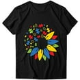 thumbnail image 2 of Sawvnm Great Gifts for Less Women's Tops Casual Loose Fit Plus Size Sunflower Printed Tee Shirts Tops on Clearance, 2 of 6