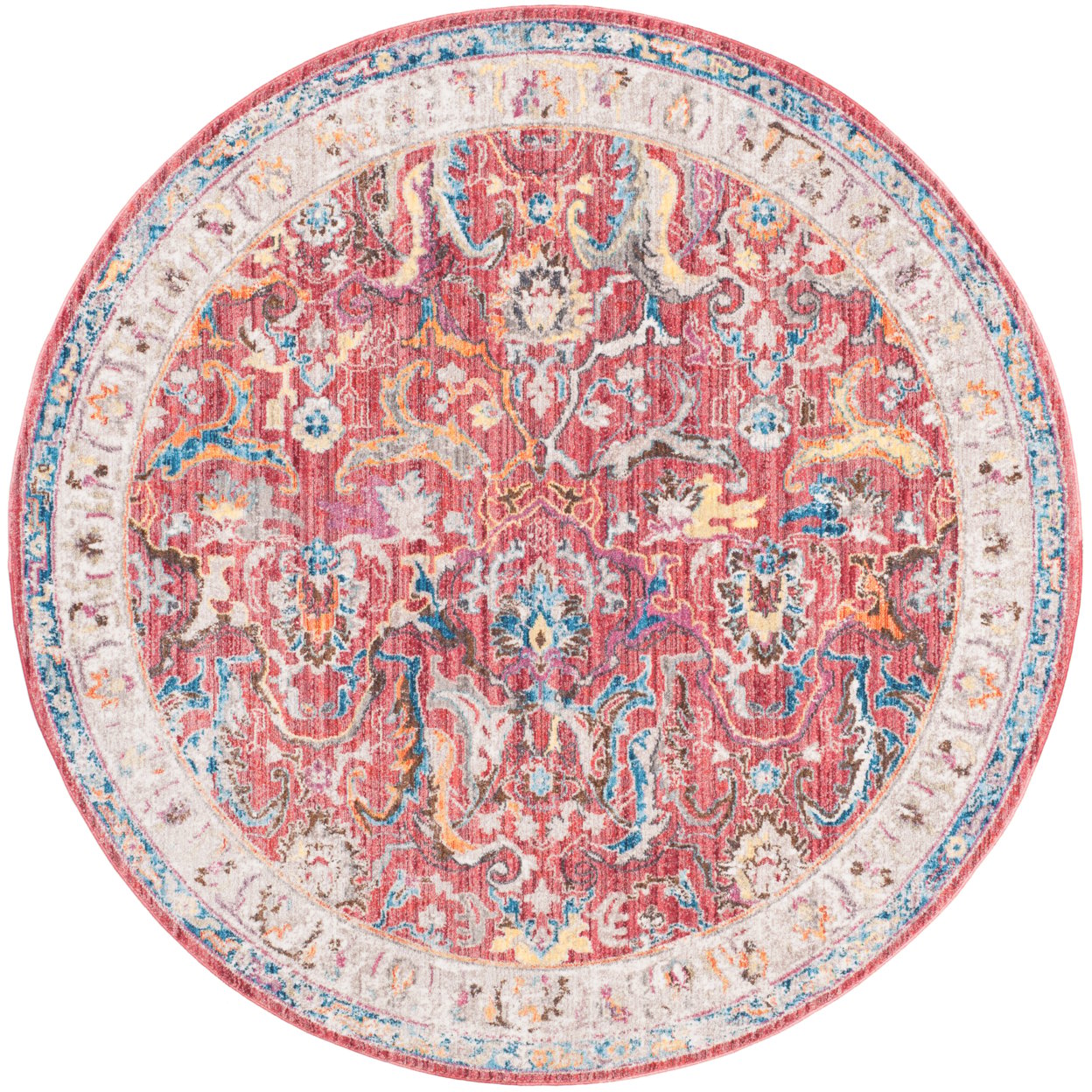 thumbnail image 4 of SAFAVIEH Bristol Calvagh Oriental Polyester Runner Rug, Rose/Light Grey, 2'3" x 8', 4 of 10