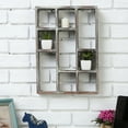 thumbnail image 5 of MyGift 15 Inch Rustic Torched Brown Wood Wall Mountable Display Shelf, 9 Compartment, 5 of 5