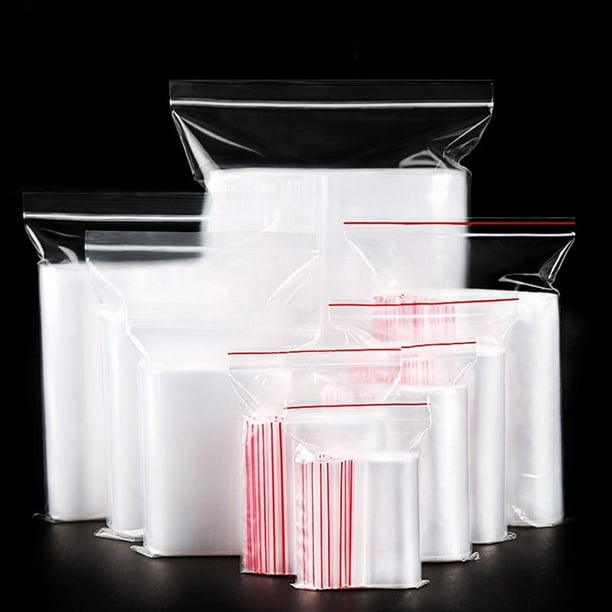 CAROOTU 100pcs Resealable Zip Lock Bags Self Seal Clear Plastic Poly Bag Food Storage Package Reclosable Walmart