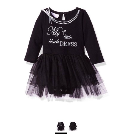 UPC: 0191539797018 | Bonnie Baby Baby Girls Appliqued Knit Tutu One-Piece Dress  Black  18 Months