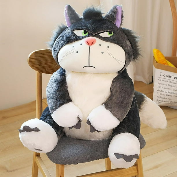 Lindo juguete de peluche de gato muneco de peluche de Lucifer gato de Cenicienta divertido anime relleno de gato almohada de felpa cumpleanos para ninos y ninas 11.8 pulgadas Bodega Aurrera