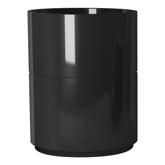 nu steel Loft Wastebasket Shiny Black Resin Finish