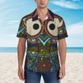 thumbnail image 4 of Bixox Men's Hawaiian Shirts Men's Boho Owl Print Short-Sleeve Shirt-XX-Large, 4 of 8
