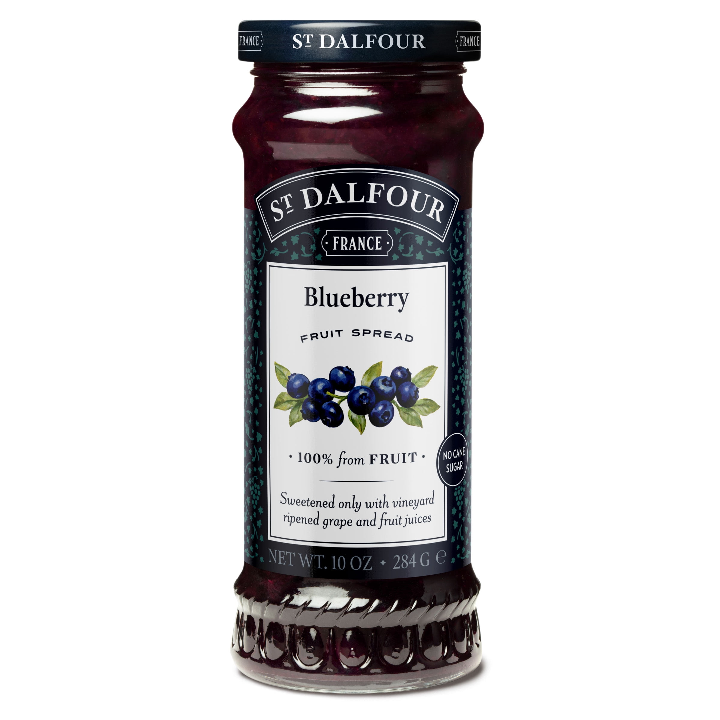 (2 pack) St. Dalfour Blueberry Fruit Spread, 100% from fruit, Vegan & Gluten Free, 10 oz Jar