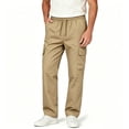 thumbnail image 5 of QSXADF Men's Straight Leg Pants Casual Loose Pants Quickly Dry Straight Cargo Pants Solid Outdoor Adventure Athletic Long Mens Casual Trousers, 5 of 5