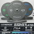 thumbnail image 2 of Synergee Bumper Plates – Durable Olympic Weight Plates, Low-Bounce Rubber for Strength Training, Powerlifting, and Functional Workouts., 2 of 6