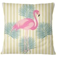 thumbnail image 3 of S4Sassy Decorative Flamingo Printed Yellow Pillow Case Throw Cushion Cover - Choose Size, 3 of 4