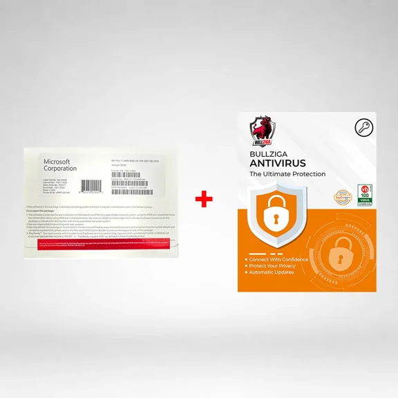 Windows 11 Pro 64-BIT (DVD) with Free BullZIGA Antivirus 1 Year | 1Device (Key Card)