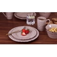 thumbnail image 6 of Stylish and Elegant 16 Piece Stoneware Dinnerware Service Set for 4 People - Distressed Weave, Mocha, 6 of 6