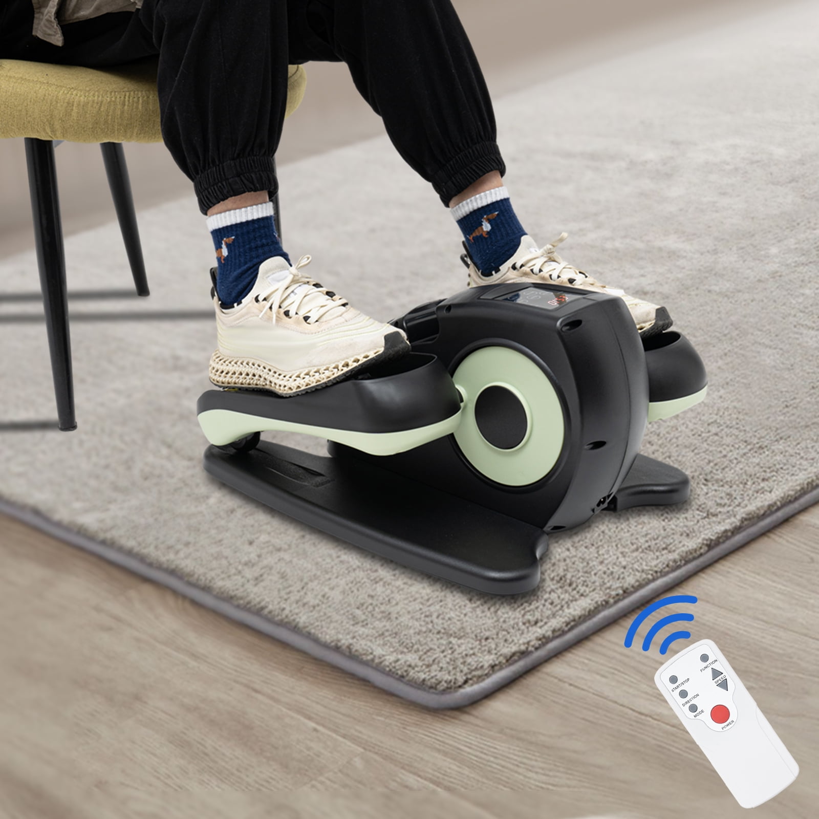 Ellipse Leg Exercise While Sitting W/ Remote Control, Seated Pedal Exerciser, Under Desk Elliptical Machine