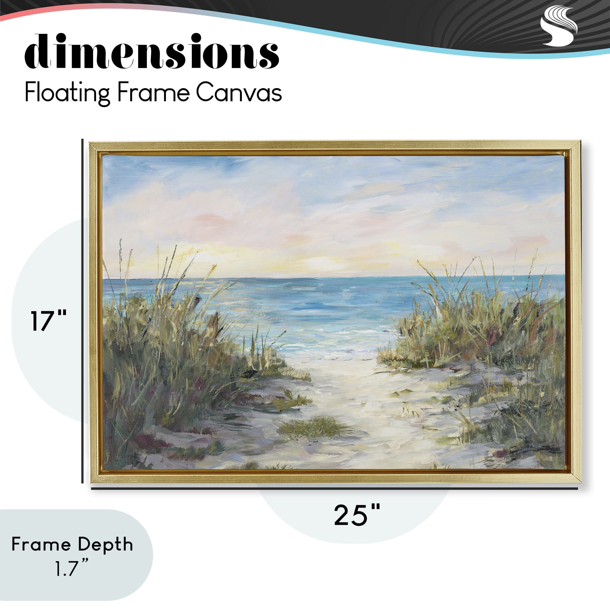 Stupell Industries Walk To The Beach Gold Framed Floater Canvas Wall Art, design by Julie DeRice