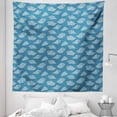 thumbnail image 1 of Seashells Tapestry, Nautical Themed Pattern Creative Design Shells, Fabric Wall Hanging Decor for Bedroom Living Room Dorm, 5 Sizes, Dark Turquoise Pale Blue, by Ambesonne, 1 of 1