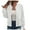 White, variant on Women’s Casual Bomber Jacket Lightweight Long Sleeve Stand Collar Zip Up Jackets Coats(Beige,S)