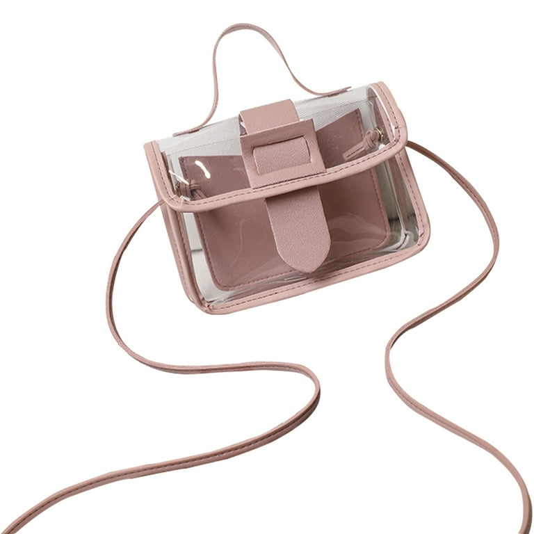 Ladies Transparent Jelly Women Big Buckle Cross body Bag Shoulder Bag