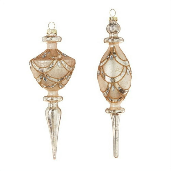 Raz Imports 8.75" Glass Finial Ornament Set of 2