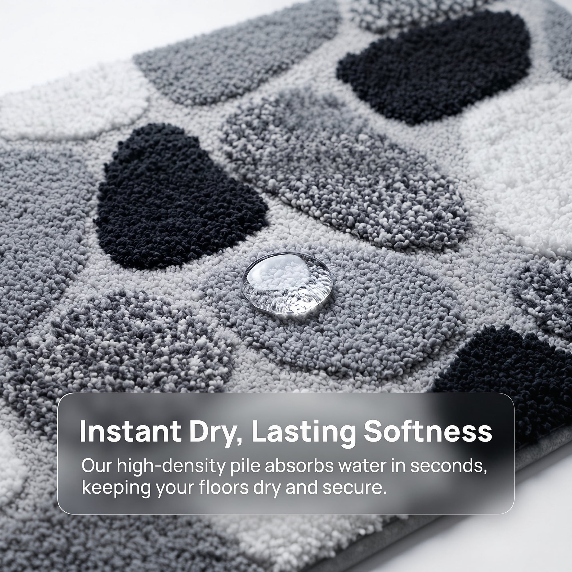 Unique Bargains Absorbent Non-Slip Plush Quick Dry Machine Washable Bath Mat Gray 32"x20"