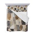 thumbnail image 7 of Black Brown Color Blocks Twin XL Size Down Alternative Comforter, Lightweight Comforter Quilt Bedding Set with Pillow Shams Abstract Geometric Art All Seasons Bed Comforter Duvet Insert 68"x98", 7 of 7