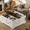 White & Brown, variant on Flictozena 40" Farmhouse Lift Top Coffee Table with Hidden Compartment and Power Outlets, White Square Wooden Center Table for Living Room, Multi-Functional Flip-Top Storage Table, White
