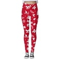 thumbnail image 1 of Gibobby Leggings estampados para mujer Pantalones estampados navideños personalizados para mujer, polainas personalizadas para polainas para correr(Rojo,XG), 1 of 3