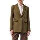 thumbnail image 1 of Blazers de una botonera INSPIRE CHIC para mujer, chaquetas de traje de oficina de manga larga de moda 2025, 2XL, marrón, 1 of 5
