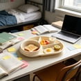thumbnail image 4 of Rewenti Plateau de Repas Sectionné pour la Rentrée et Ensemble d'Assiettes Légères en Plastique et de Couverts pour la Rentrée, Conçu pour Prévenir le Transfert des Saveurs, 4 of 6