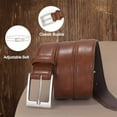 thumbnail image 6 of JASGOOD Men's Belt Leather Belts with Single Prong Buckle - Pack of 2, 6 of 12