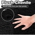 thumbnail image 5 of Yujoon Super Soft Chenille Bathroom Rug Non-Slip Absorbent Machine Washable Bath Mat, 17"x24", Black, 5 of 8