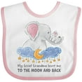 thumbnail image 3 of Inktastic My Great Grandma Loves Me to the Moon and Back Elephant Boys or Girls Baby Bib, 3 of 4