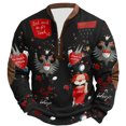 thumbnail image 4 of Ceisia Men's Cologne Carnival All-Over Print Half-Zip Long Sleeve Sweatshirt Black Gifts, 4 of 6