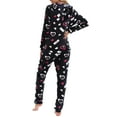thumbnail image 6 of hirigin Women Flannel Jumpsuit Pajama, Soft Warm Long Sleeve Hooded Zipper Closure Lounge Sleepwear, 6 of 9