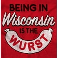 thumbnail image 2 of Wisconsin Wurst Meat Lovers Pun Funny Womens Slim Fit Graphic Tee Brisco Brands M, 2 of 5
