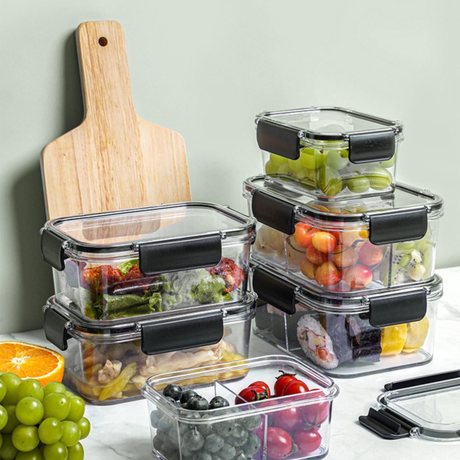 XKHHLH Large Fruit Containers for Fridge - Leakproof Food Storage Containers - Dishwasher & microwave safe Produce Containers Keep Fruits, Vegetables, Berry, Meat Fresh longer