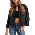 thumbnail image 2 of Women Zip Up Utility Coat with Pockets Casual Cropped Jackets, 2 of 6