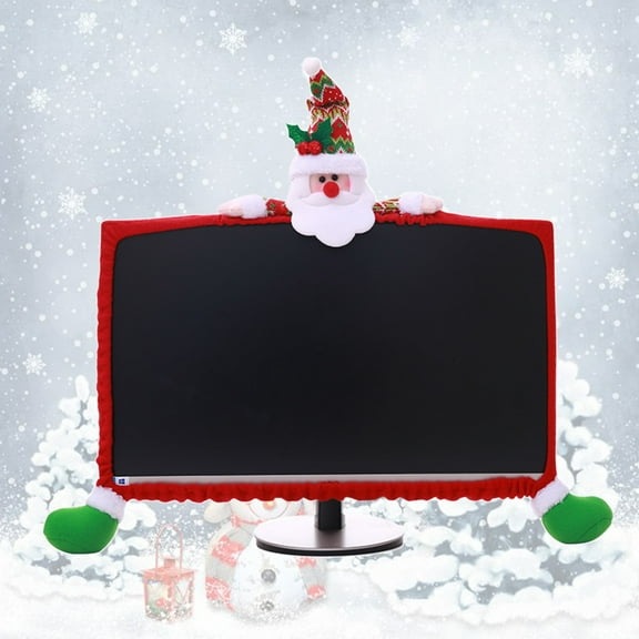 WRISTBIQUE 1Pcs Cloth Monitor Accessories Cute Computer Screen Cover for Christmas 1Pcs